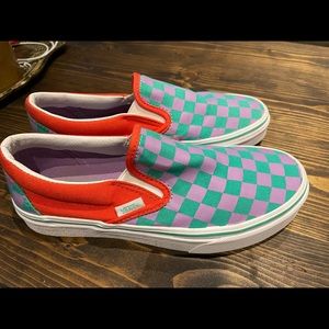 Vans slip on shoes NEW W SZ 6 M sz 4.5 checkerboard